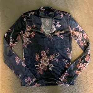 Long Sleeve Aeropostale Velvet Shirt